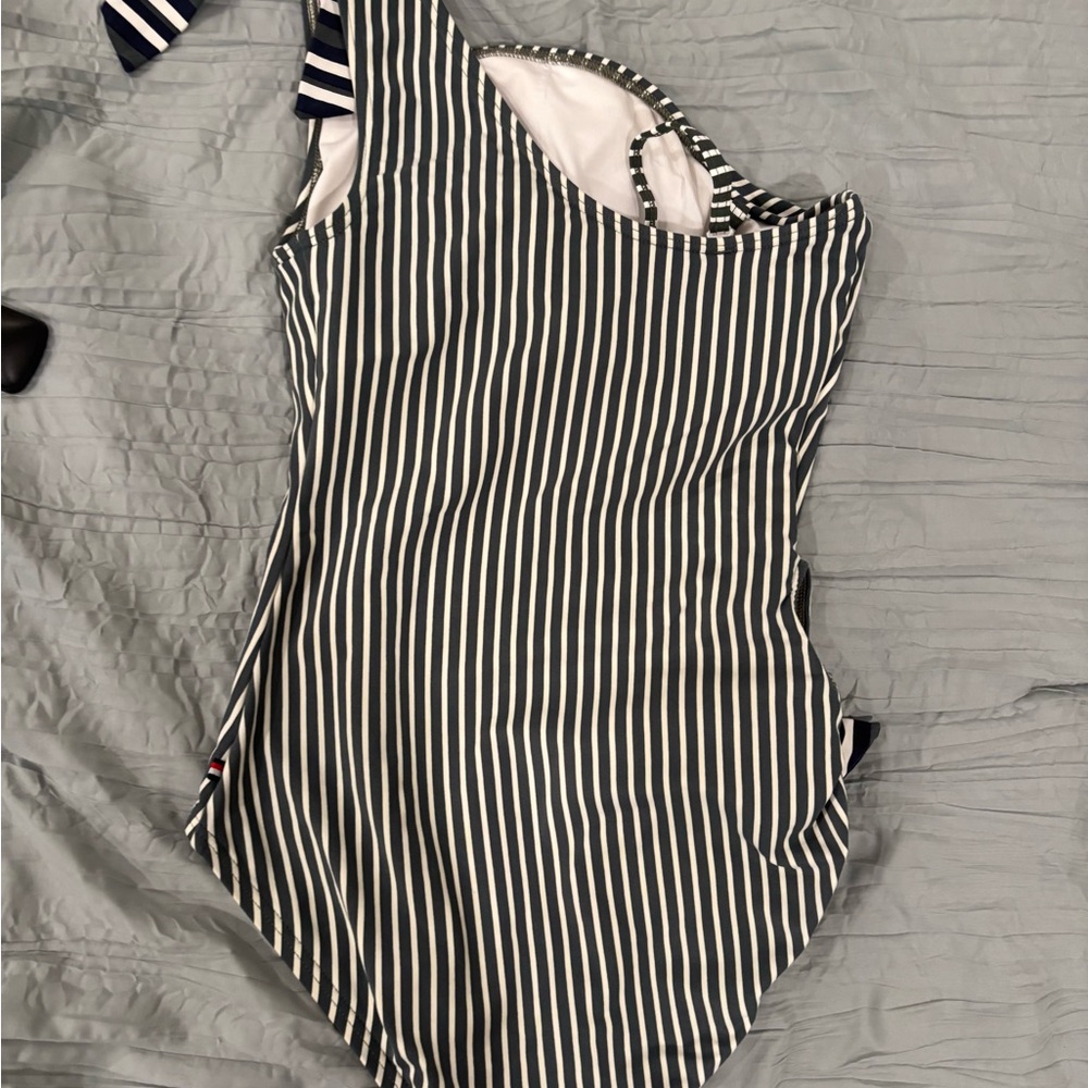 Tommy Hilfiger olive and White Striped Swimsuit